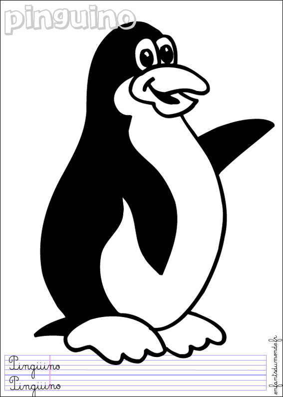 coloriage pingouin 3
